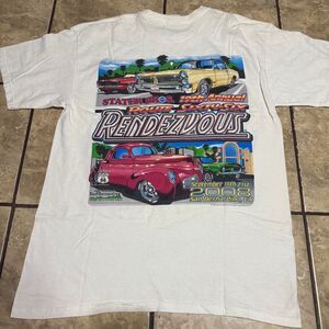 Route-66 Men's White and Cream T-shirt
